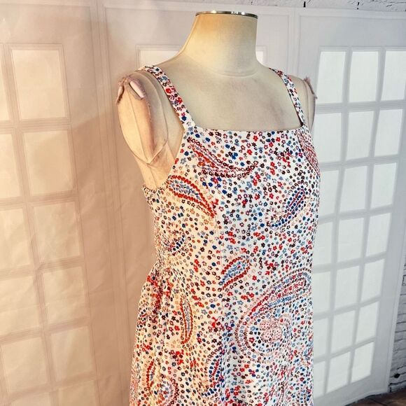 🔥5/25 sale🔥 Sage collective white red blue floral paisley sundress size 8 - Picture 2 of 10